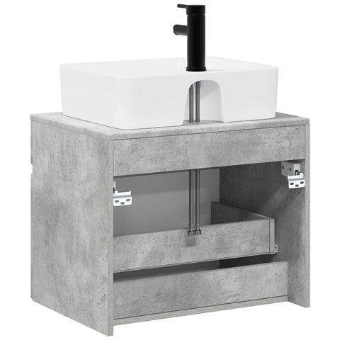 Set di mobili per il bagno Grigio Cemento Legno ingegnerizzato - Foto 10