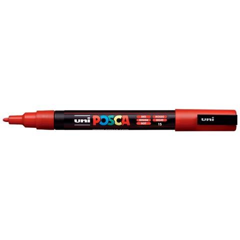 Pennarello Uni-ball Posca PC-3M - Fine Marker Point Type - 1,50 mm Dimensione Punta Marcatore - Proiettile Stile Punta Marcatore - Rosso inchiostro - 1 - Foto 1