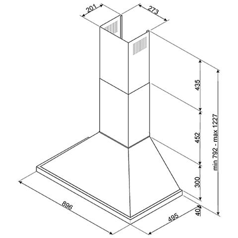 Cappa a Parete KPF9RD Aspirante 90 cm Colore Rosso  - Foto 5