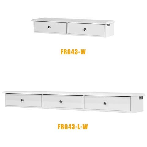 Mensola Con Tre Cassetti, Cassettiera A Muro, Bianco, Frg43-l-w - Foto 2