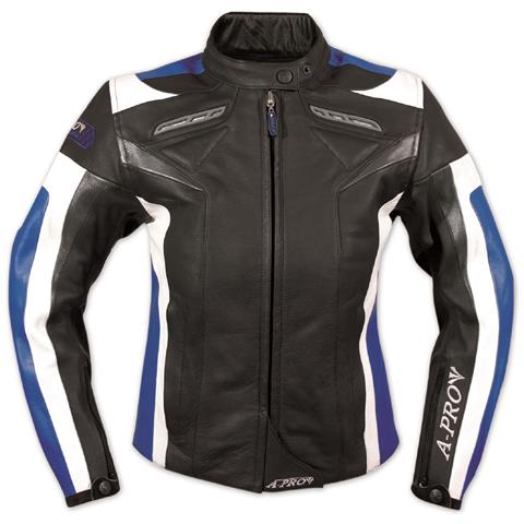 Giacca Pelle Moto Donna Protezioni Ce Imbottitura Termica Femminile Blu L - Foto 1