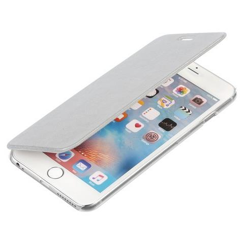 Clear Back, Cover Trasparente Con Sportello Protettivo - Apple Iphone 6 Plus / 6s Plus - Argento - Foto 3