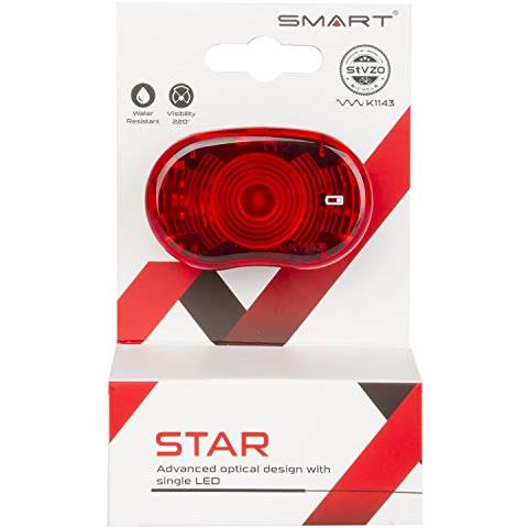 Star, Fanale Posteriore A Batteria. Unisex-adulti, Nero / rosso - Foto 2