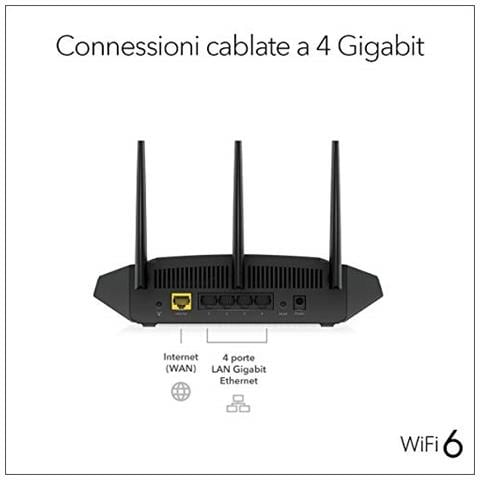 Router WiFi 6 RAX10, 4 Flussi simultanei con velocità AX1800 (fino a 1,8 Gbps), Copertura 100 m² - Foto 2