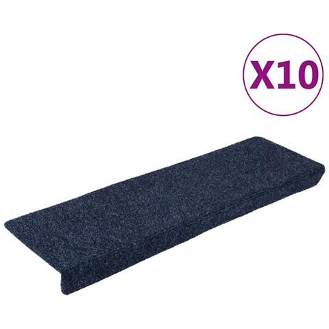 Tappetini per Scale 10 pz Antracite 65x21x4cm Tessuto Agugliato - Foto 1