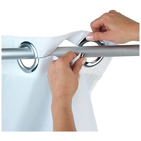 22493100 Tenda da doccia in poliestere Astera Flex, Antimuffa, Bianco, 180 x 200 cm - Foto 2