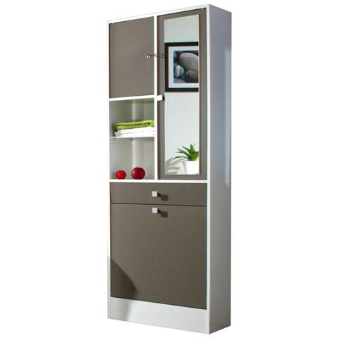 Armadio Con Cesta Per Bucato Integrata Tortora - Plizz - Foto 2