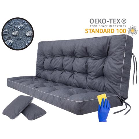 Cuscino Per Altalena Hollywood, Morbido Cuscino Per Seduta, Resistente Cuscino Per Altalena Da Giardino, Cuscino Adatto Per Roulotte, Cuscino Per Panca Con Schienale. Larghezza 140 Cm - Blu Scuro - Foto 8