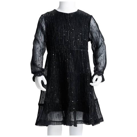 Abito Per Bambine A Maniche Lunghe Nero 116 - Foto 7