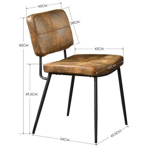 Set 2 Sedie Per Sala Da Pranzo Sgabelli In Pelle Scamosciata Seduta Ergonomica - Foto 5