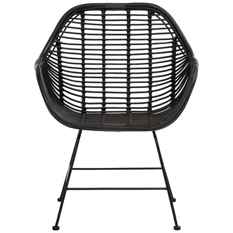 Kiran Set Di 2 Sedie Da Pranzo In Rattan Nero - Foto 2