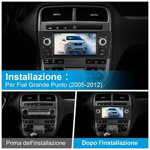 Autoradio Android 13 Per Fiat Grande Punto 2005-2012 Car Radio Con Carplay Android Auto Wifi Gps Fm Rds Comandi Al Volante - Foto 2