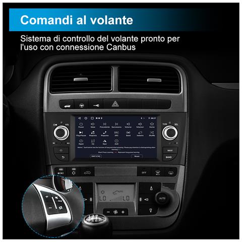 Autoradio Android 13 Per Fiat Grande Punto 2005-2012 Car Radio Con Carplay Android Auto Wifi Gps Fm Rds Comandi Al Volante - Foto 8