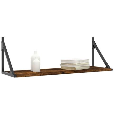 Mensole Parete 2pz Rovere Fumo 80x25x25,5 Cm Legno Multistrato - Foto 3