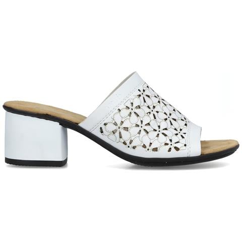 White Casual Open Mules Ciabatte Pelle Scarpe Donna Bianco Eu 38, 64681-80 - Foto 2