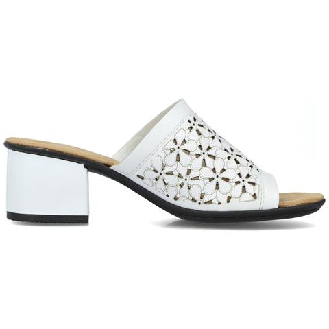 White Casual Open Mules Ciabatte Pelle Scarpe Donna Bianco Eu 38, 64681-80 - Foto 3