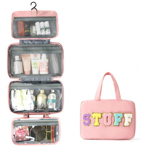 Borsa Da Toilette Da Appendere Per Viaggi Borsa Per Cosmetici Impermeabile Pink - Foto 1