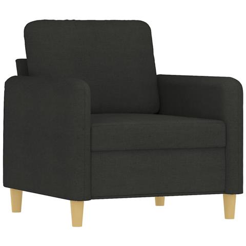 Set Di Divani 3 Pz Con Cuscini Nero In Tessuto - Foto 3