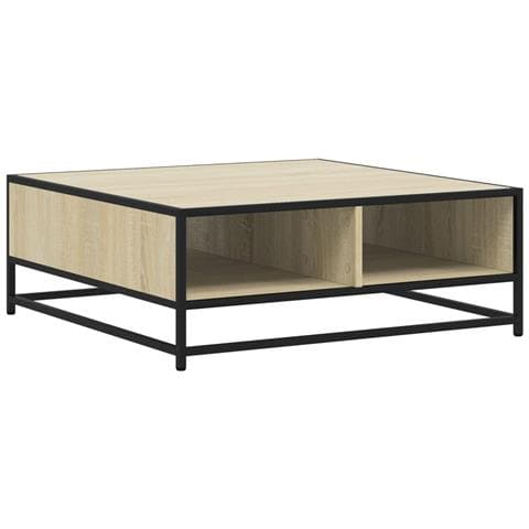 Tavolino Rovere Sonoma 80x80x30 Cm In Truciolato E Metallo - Foto 2