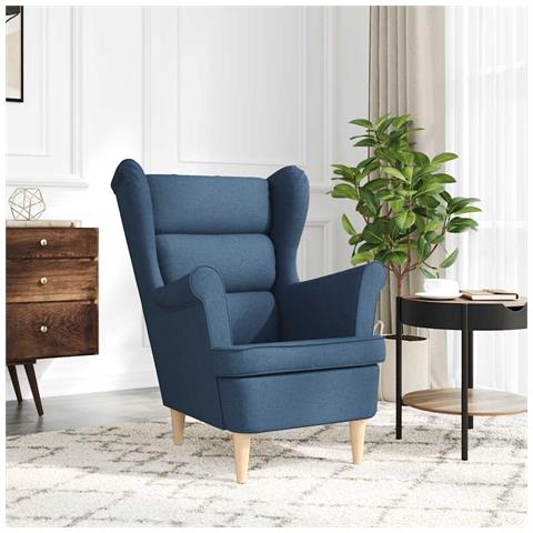 Poltrona Blu 74x84x100 Cm In Tessuto - Foto 3