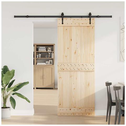 Kit Di Binari Per Porte Scorrevoli 213,5 Cm Acciaio Nero - Foto 3