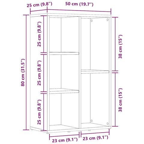 Libreria Legno Antico 50x25x80 Cm In Legno Multistrato - Foto 10