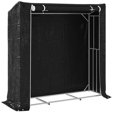 Rastrelliera Per Legna Con Copertura Antipioggia 200x60x200 Cm - Foto 2