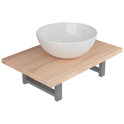 Set Mobili Da Bagno 2 Pz Ceramica Rovere - Foto 1