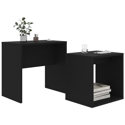 Set Tavolini Da Salotto Nero 48x30x45 Cm In Legno Multistrato - Foto 2