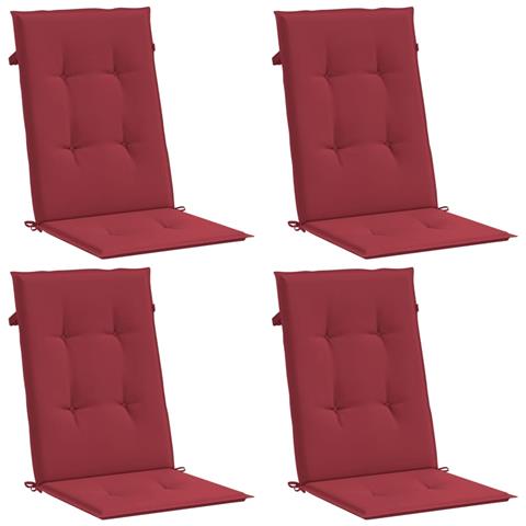 Cuscini Per Sedie 4 Pz Rosso Vino 120x50x3 Cm In Tessuto - Foto 2