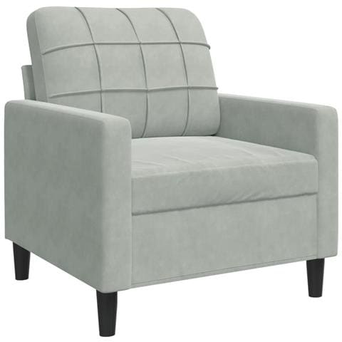 Lusso Casadino -  Poltrona Grigio Chiaro 60 Cm Velluto - Foto 1