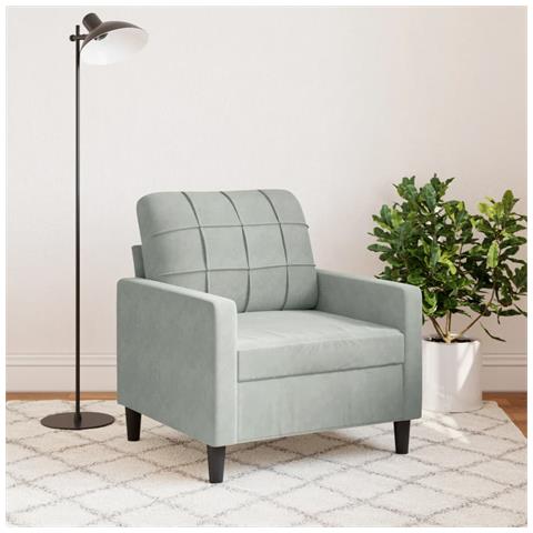 Lusso Casadino -  Poltrona Grigio Chiaro 60 Cm Velluto - Foto 2