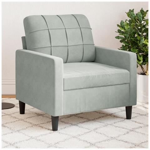 Lusso Casadino -  Poltrona Grigio Chiaro 60 Cm Velluto - Foto 8