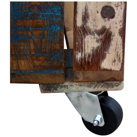 Tavolino Da Salotto In Legno Massello Anticato 70x70x35 Cm - Foto 8