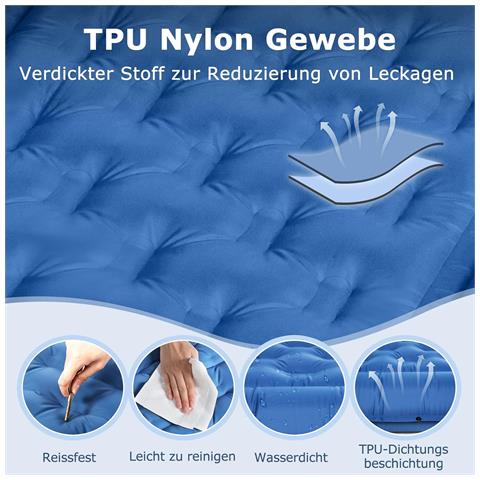 Materassino Gonfiabile Per Campeggio Ed Escursionismo Blue - Foto 6