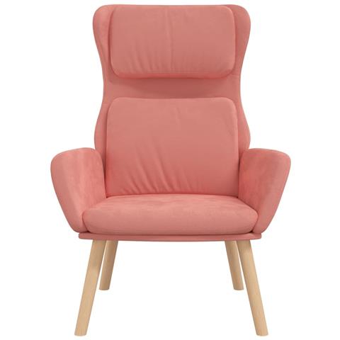 Sedia Relax Rosa In Velluto - Foto 2