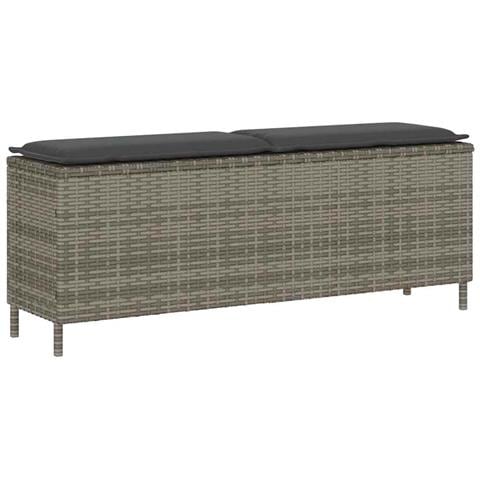 Panca da Giardino con Cuscino Grigio 110x30x40,5 cm Polyrattan - Foto 1