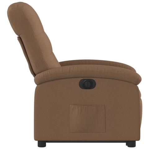 Poltrona Alzapersona Reclinabile Elettrica Marrone Tessuto - Foto 9