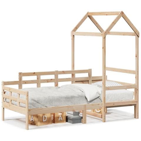 Dormeuse con Tetto 80x200 cm in Legno Massello di Pino - Foto 1