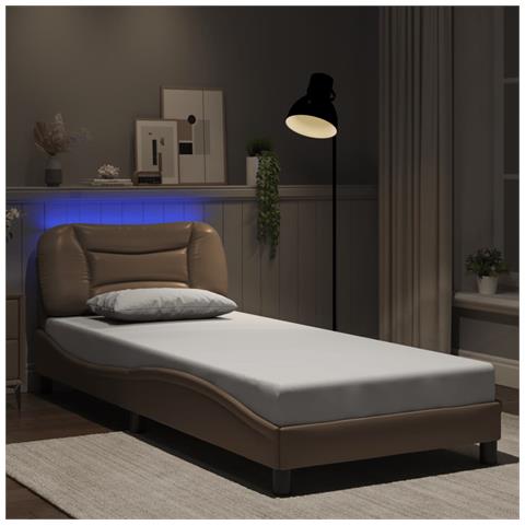 Giroletto con Luci LED Cappuccino 90x190 cm in Similpelle - Foto 2