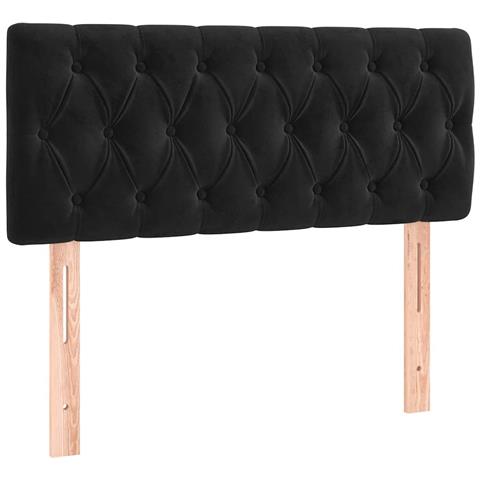 Letto a Molle con Materasso e LED Nero 120x190 cm in Velluto - Foto 9