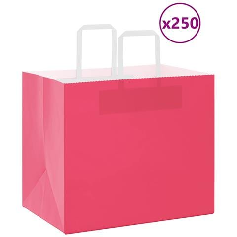 Sacchetti di Carta 250 pz con Manici Rosa 32x22x28 cm - Foto 1