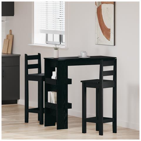 Tavolo da Bar - Rovere Nero - 102x55x103.5 cm - Realizzato in Legno Ingegnerizzato - Foto 2