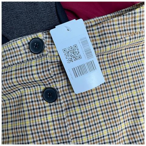 Gonna Midi Comoda Elegante E Alla Moda Gialla A Quadri Taglia L - Foto 2