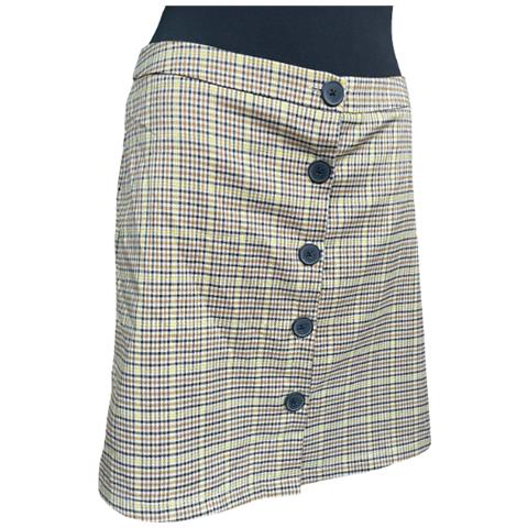 Gonna Midi Comoda Elegante E Alla Moda Gialla A Quadri Taglia L - Foto 6