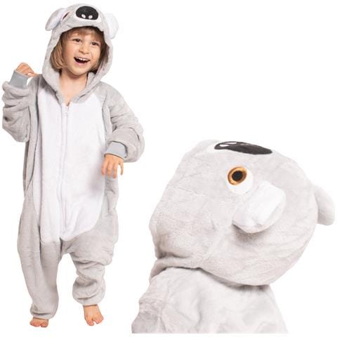 Pigiama Per Bambini Kigurumi Onesie Costume Koala Grigio 125-135 Cm - Foto 1