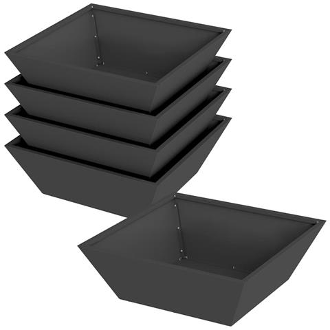 Vaso a Ciotola da Giardino 5 pcs Nero 50 x 50 x 15 cm Acciaio - Foto 1