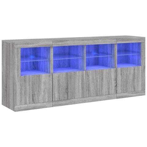 Credenza con Luci LED Grigio Sonoma 163x37x67 cm - Foto 1