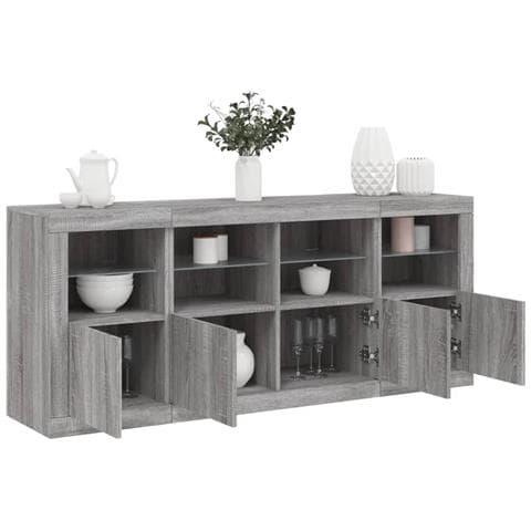 Credenza con Luci LED Grigio Sonoma 163x37x67 cm - Foto 2
