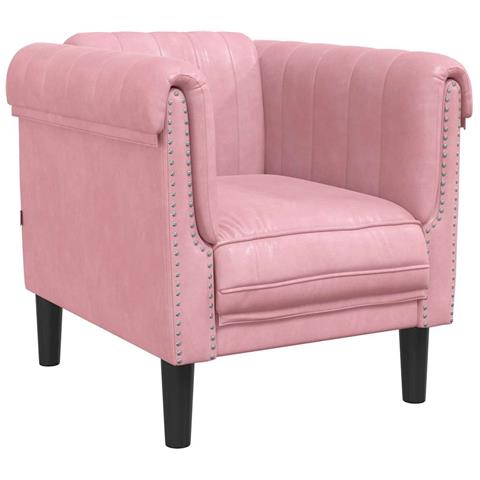 Poltrona Rosa in Velluto - Foto 1